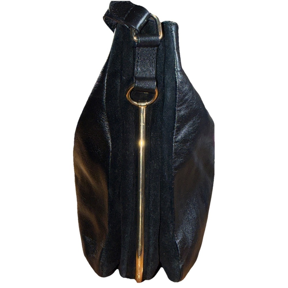 Vince Camuto Hobo Bag in Black Smooth Black Leather Handbag Purse - Picture 6 of 11
